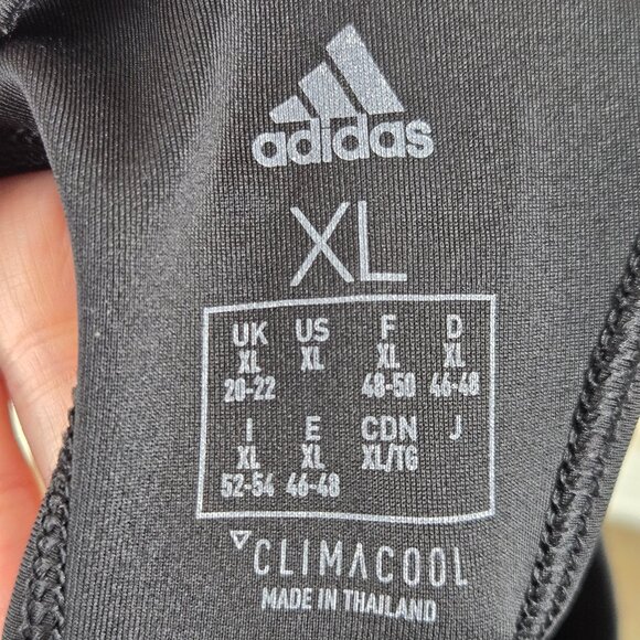 Adidas Size XL Black Sports Bra with White Graphics Racerback Pull On Style NWT - Picture 5 of 11